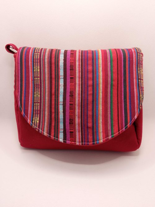 Saddle bag Red with stripes