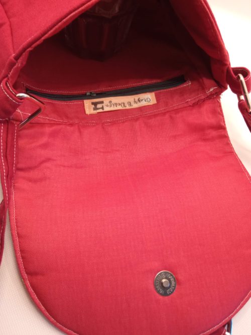 Saddle bag Red with stripes - Image 2