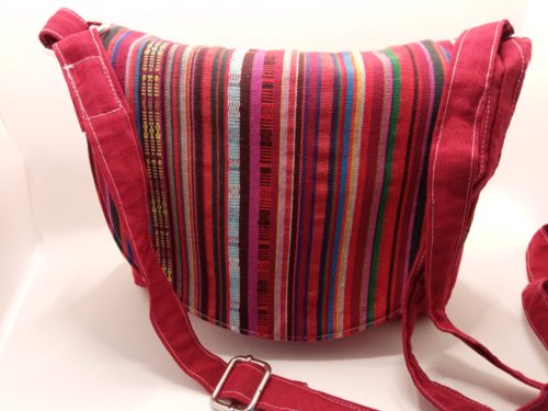 Saddle bag Red with stripes - Image 5