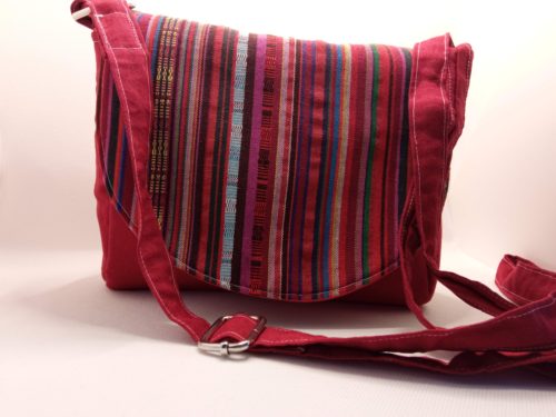 Saddle bag Red with stripes - Image 3