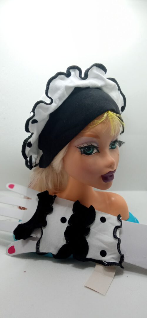 Barret & Arm warmers, Black and white
