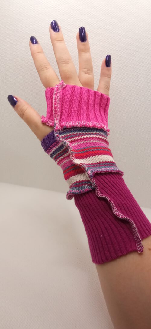Armwarmers striped Pinks